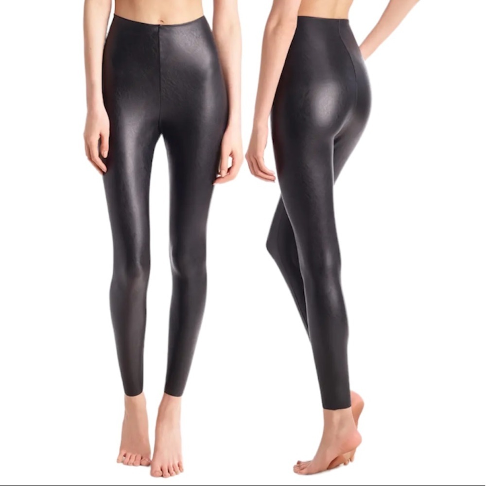 Commando | Black Control Top Faux Leather Leggings Size Small